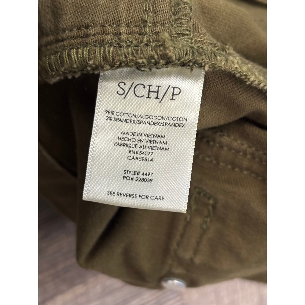 Cabi Olive Green Military Utility Jacket Cotton Stretch Button Front Style 4497 - Picture 5 of 6
